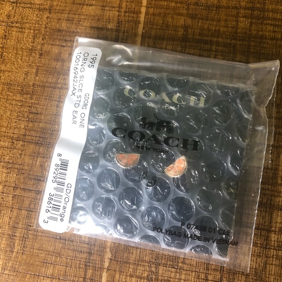 🔥 Coach orange slice earrings - Picture 2 of 3